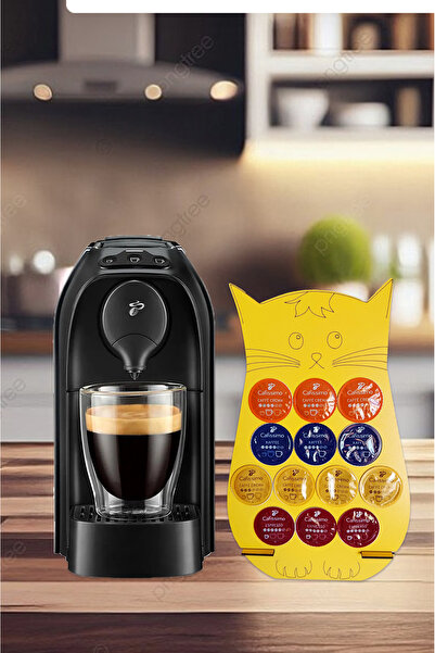 NatureSoft حامل كبسولات القهوة على شكل قطة صفراء بسعة 13 كبسولة، منظم للكبسول...