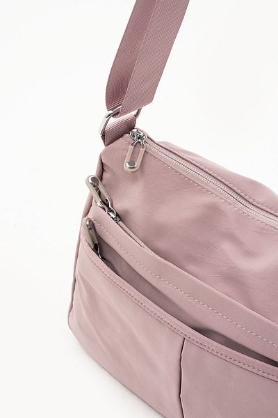 Sanmorris 4009 Sanmorris Brand Multi-Pocket Water Resistant Wrinkled Fabric Crossbody Bag