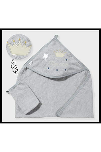 ABC BABY منشفة استحمام للأطفال مطرزة من برينس آند برينسيس