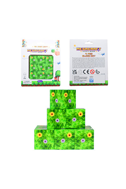 Banadabak مكعبات مغناطيسية MC1400 نمط عشب الزهور 9 قطع 3+ (السعر لقطعة واحدة)