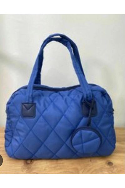 MODA Midnight Blue Quilted Accessory Wallet Zipper Wide Arm Purse