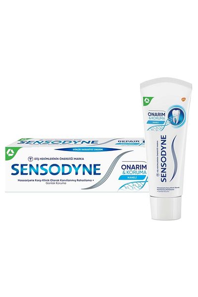 Sensodyne Repair & Protection Mint Toothpaste 75ml + Pro Cross Action X-Filament 4 Pack Black Toothbrush
