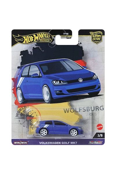 HOT WHEELS Mașinuță Hot Wheels, Premium World Tour, Volkswagen Golf Mk7, Albastru, 1:64