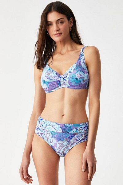 Kom Covered High Waist Selen Shawl Patterned Recovery Bikini Set