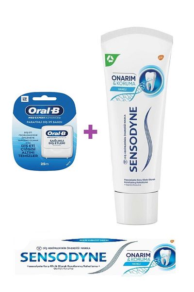 Sensodyne Repair & Protection Mint Toothpaste 75ml + Pro-Expert Advanced Paraffin Dental Floss Tape 25m