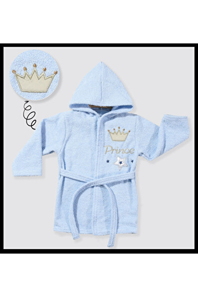 ABC BABY رداء حمام للأطفال مطرز من Prince & Princess - بغطاء للرأس للفتيات وا...