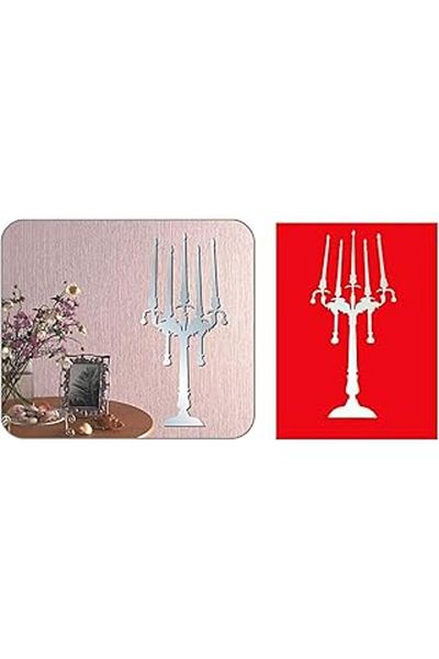 Mu Art Ahşap Bosphorus Mirrored Wall Ornament (Sti̇cker) Candlestick Shaped