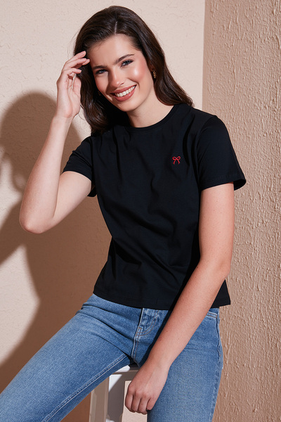 Lela Cotton Slim Fit Crew Neck Minimal Processing Detailed t Shirt t Shirt 5866398