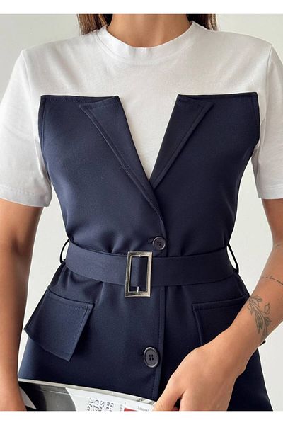 Sachistanbul Belt Detailed Dress
