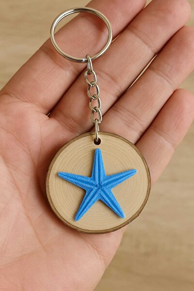 Şirin Ahşap Anahtarlık – Deniz Yıldızı ile. renk Belirtilmemiş