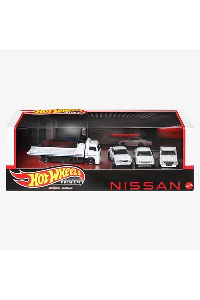 HOT WHEELS Set 4 mașini Hot Wheels Premium Collector, Nissan Skyline GT-R, 1:64, Alb