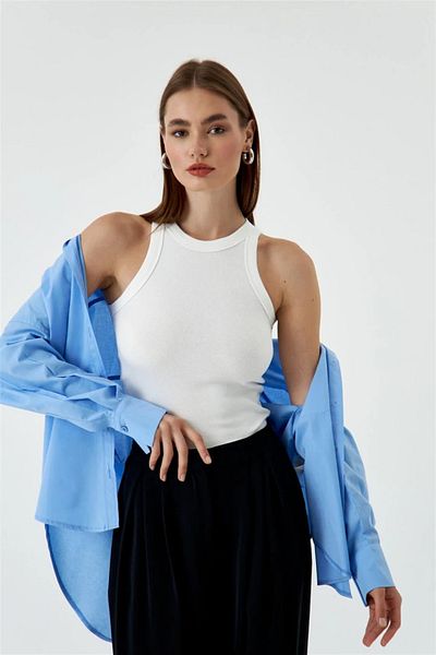 Tuba Butik قميص رياضي نسائي مضلع بياقة رسن