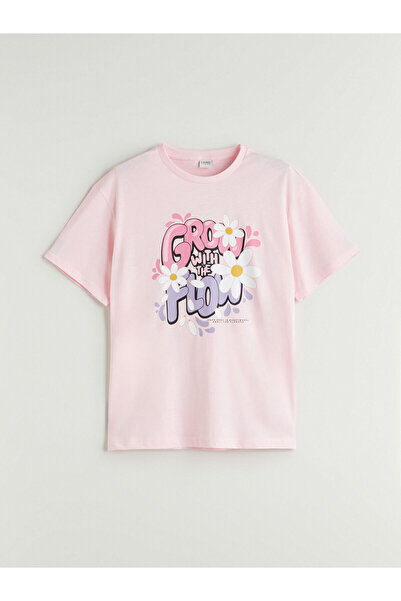 LC Waikiki Nova sezonska okrugla kragna majica za devojčice - S5QE05Z4