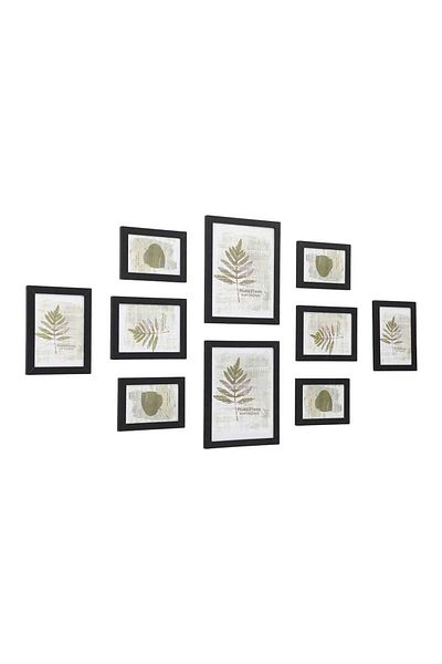 ASTERA Picture Frame Set of 10 - 2X(20X25), 4X(13X18), 4X(10X15) Cm, Black Wood