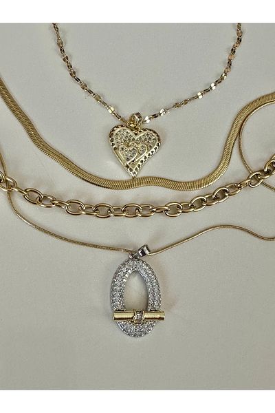 NFS BUTİK Italian Chain Steel Multiple Combination-4 Pcs