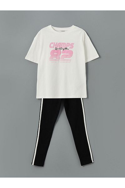 LC Waikiki Crew Neck Girls T-Shirts and Leggings