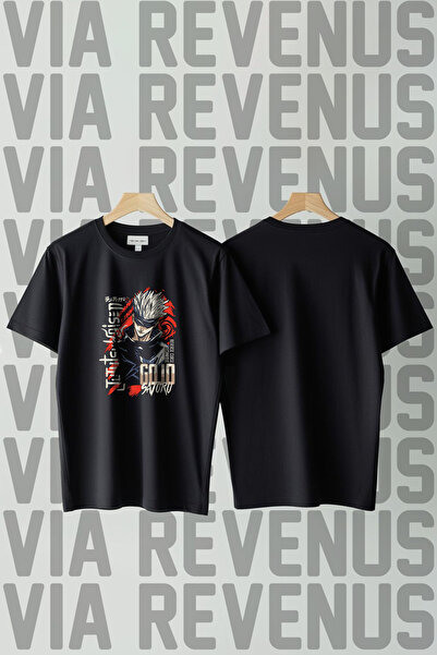 Vordevia Μπλουζάκι Unisex με στάμπα Jujutsu Kaisen με φαρδύ λαιμόκοψη