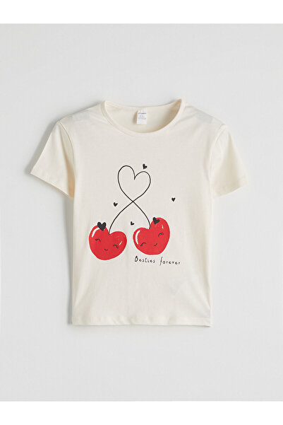 LC Waikiki Тениска за момичета с щампа от череши, нова за сезона - S5L692Z1