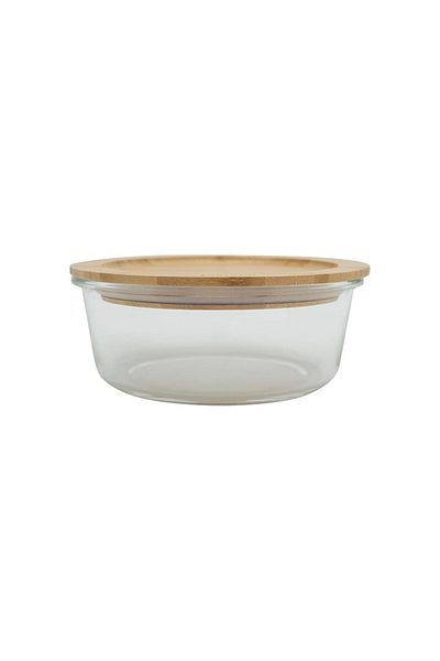 Porland Round Storage Container 950Cc Single Bamboo Lid