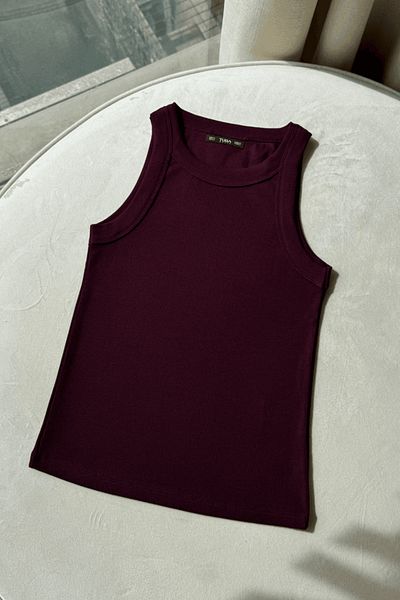 Tuba Butik Halter Collar Ribbed Women's Athlete