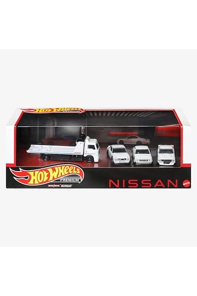 HOT WHEELS Set 4 mașini Hot Wheels Premium Collector, Nissan Skyline GT-R, 1:64, Alb