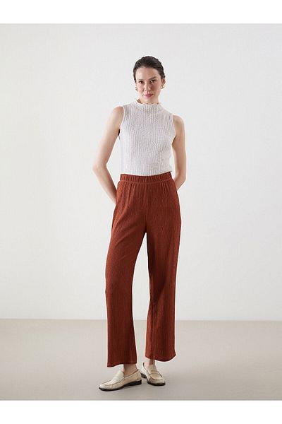 LC Waikiki Elastic Waist Textured Women's Trousers