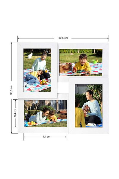 ASTERA Picture Frame Collage for 4 Photos, 10 X 15 cm Rpf25Wt