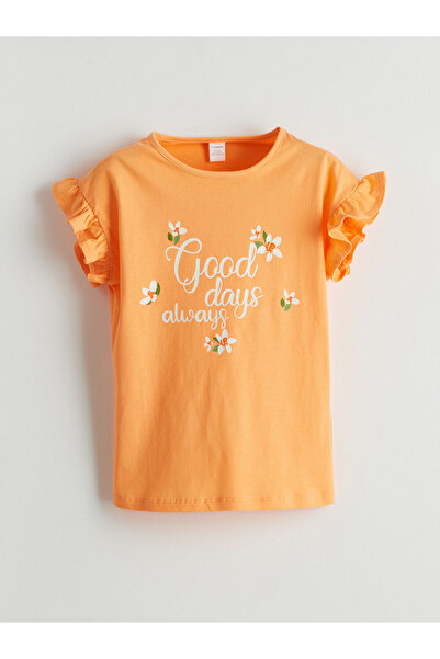 LC Waikiki Tricou pentru fete cu imprimeu cu guler rotund de sezon nou - S5K4...