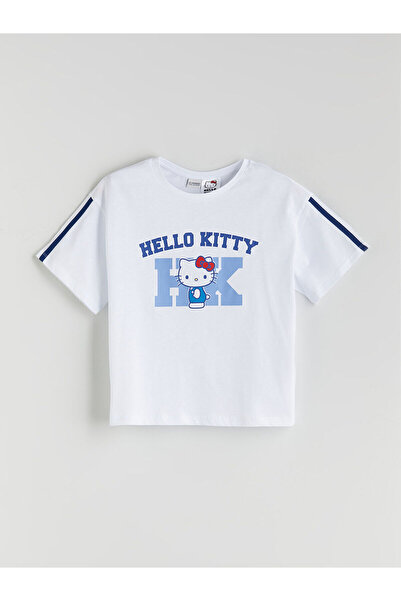 LC Waikiki Bisiklet Yaka Hello Kitty Baskılı Kız Çocuk Tişört