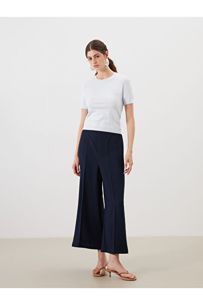 LC Waikiki New Season Elastic Waist Wide Leg Women's Pleated Trousers - S54397Z8