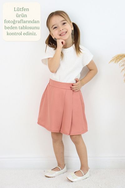 FESSHERA KİDS 🌸   Girls' Pleated Skirt – Elastic Waist, Modern and Comfortable Design 🌸