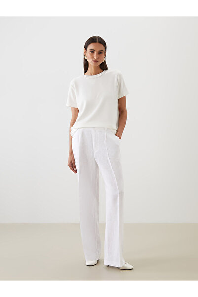 LC Waikiki Nevavm Loose Fit 100% Linen Women's Trousers with a Difference