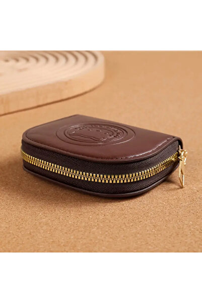 ada çanta kırtasiye Dark Brown Zipper Card Holder Wallet with Hello Kitty Figure Ad56910