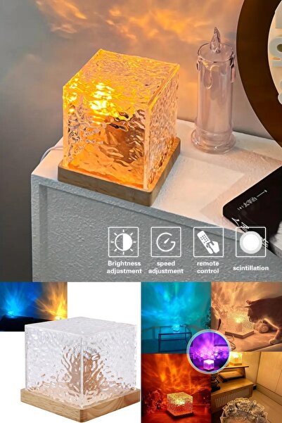 Yu Su Tools 🔥 “30 Renkli Efektli Kristal Küp Gece Lambası -Uzaktan Kumandalı...