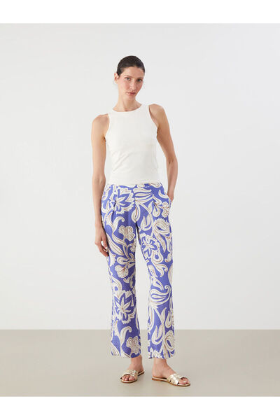 LC Waikiki Pantaloni de damă cu talie elastică cu flori de sezon nou - S5NI08Z8