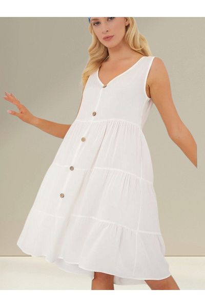 Freeista White Zero Cufflink Short Dress