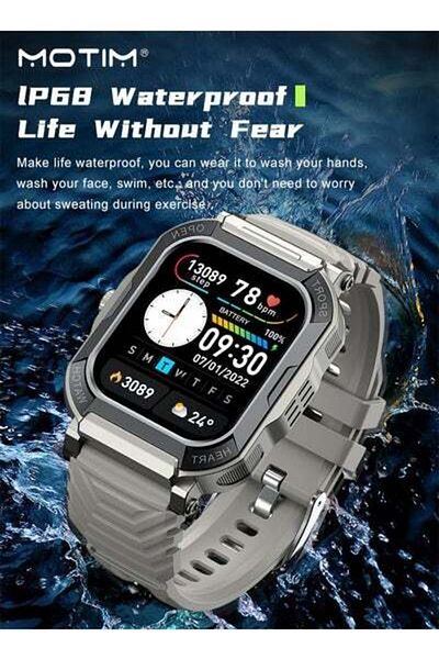 MOTIM 270 mAh Smart Watch for iOS and Android Phones, IP68 Waterproof Smartwatch Fitness Tracker Watch