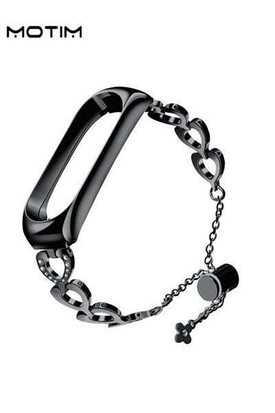 MOTIM Stainless Steel Watchband Replacement Bracelet for Xiaomi, Shiny Bling Dressy Bangle Bracelet