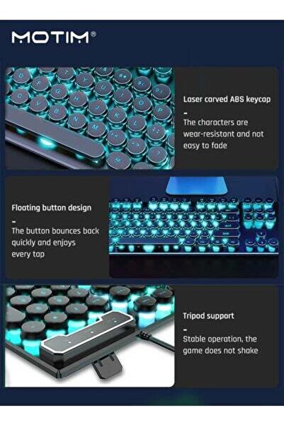 MOTIM 104-Key Mechanical Gaming Keyboard (Gaming Mouse) with Ice Blue Backlit