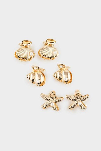 DeFacto Women's 6-Piece Seashell Gold Latch Buckle F0678Axns