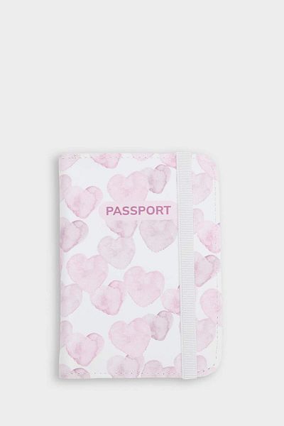 DeFacto Women's Heart Patterned Faux Leather Passport Holder F4690Axns