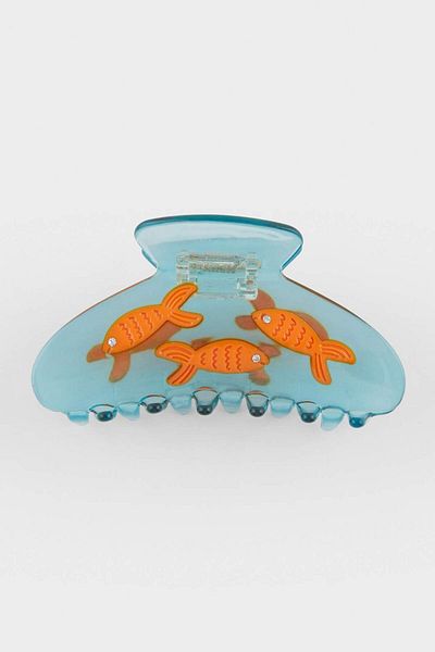 DeFacto Women's Fish Patterned Blue Latch Buckle F0644Axns