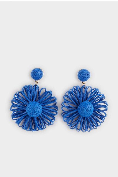 DeFacto Women's Blue Straw Earrings F0825Axns