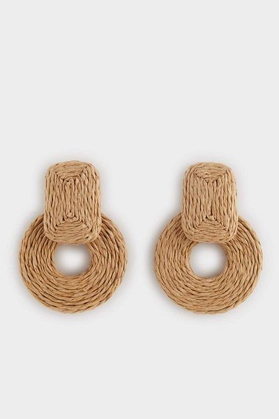 DeFacto Women's Straw Detailed Earrings F0826Axns