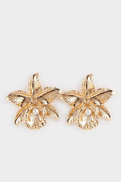 DeFacto Women's Star Gold Earrings F0905Axns