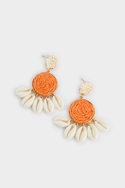 DeFacto Women's Orange Straw Earrings F0851Axns