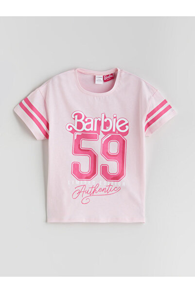LC Waikiki Özmarka Νέα Σεζόν Μπλουζάκι για κορίτσια με στάμπα Barbie με λαιμό...