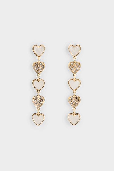 DeFacto Women's Heart Gold Earrings F1386Axns