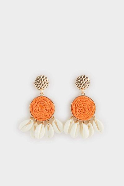 DeFacto Women's Orange Straw Earrings F0851Axns