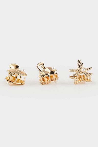 DeFacto Women's 6-Piece Seashell Gold Latch Buckle F0678Axns